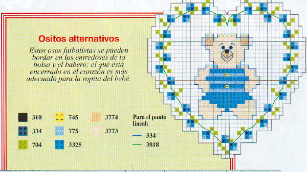 Schema punto croce Orso Nel Cuore