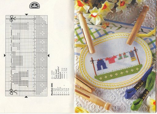 Schema punto croce Panni Appesi