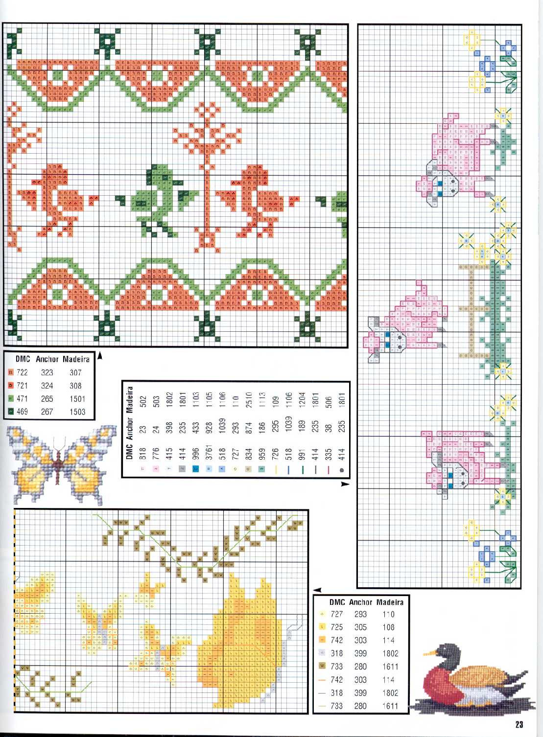 Schema punto croce Papere E Farfalle2