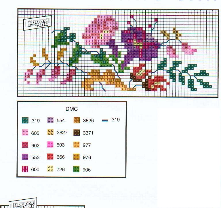 Schema punto croce Pequenas Flores 03