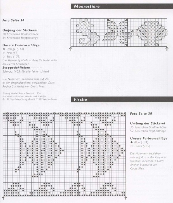 Schema punto croce Pesci 02