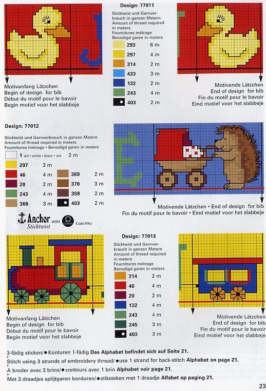 Schema punto croce Riccio Treno  Papera