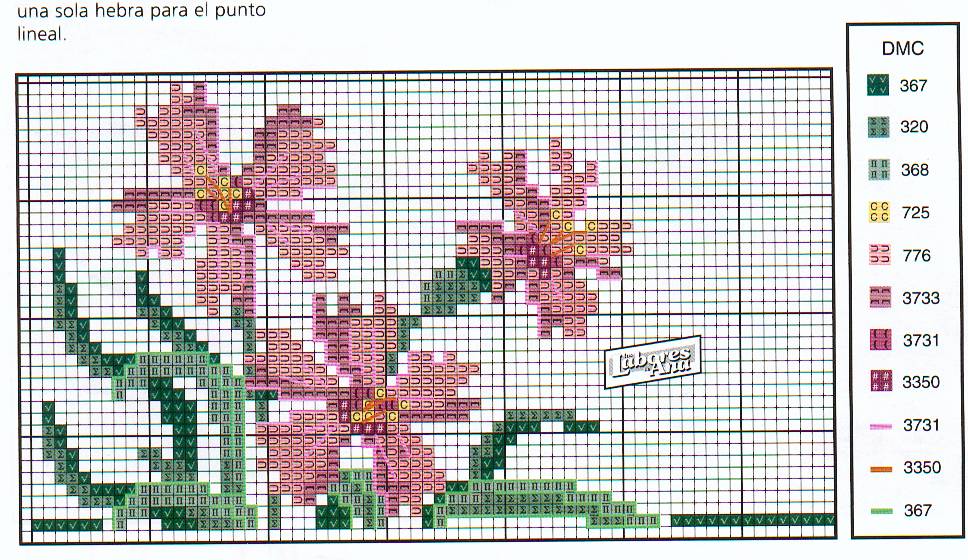 Schema punto croce Rosa 04