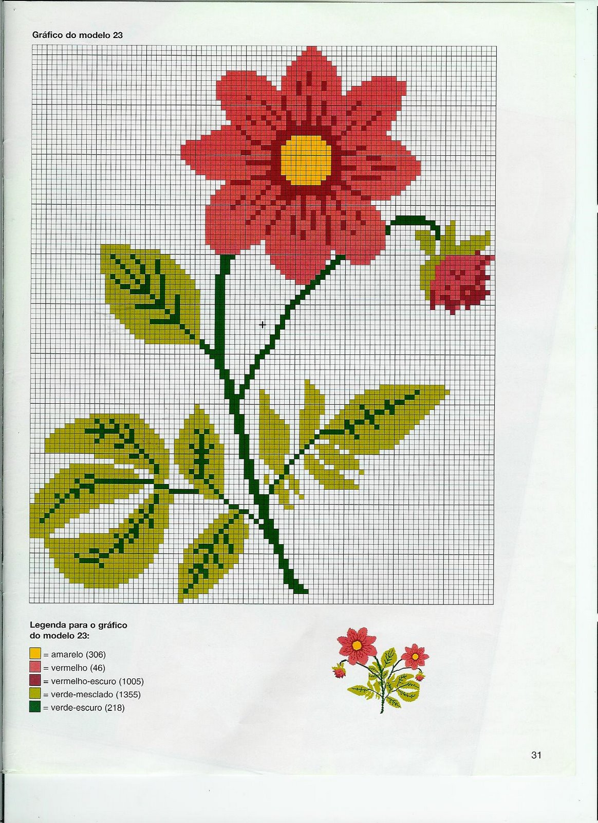 Schema punto croce Rustico E Colorato 04