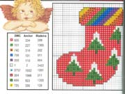 Schema punto croce Bordo Calza Natale 03