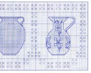 Schema punto croce Cenefa Jarras 03