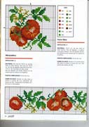 Schema punto croce Pomodori Con Foglie 01