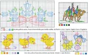 Schema punto croce Pulcini Fiocco Pagliacci