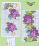 Schema punto croce Rose Viola 02