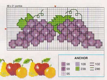 Schema punto croce Uva 03