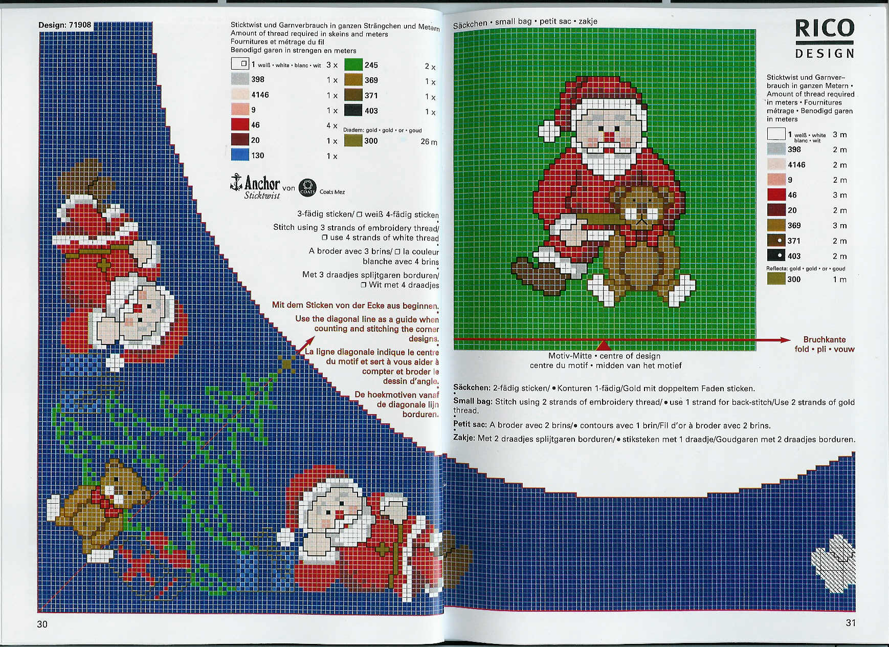 Schema punto croce Tovaglietta Natale