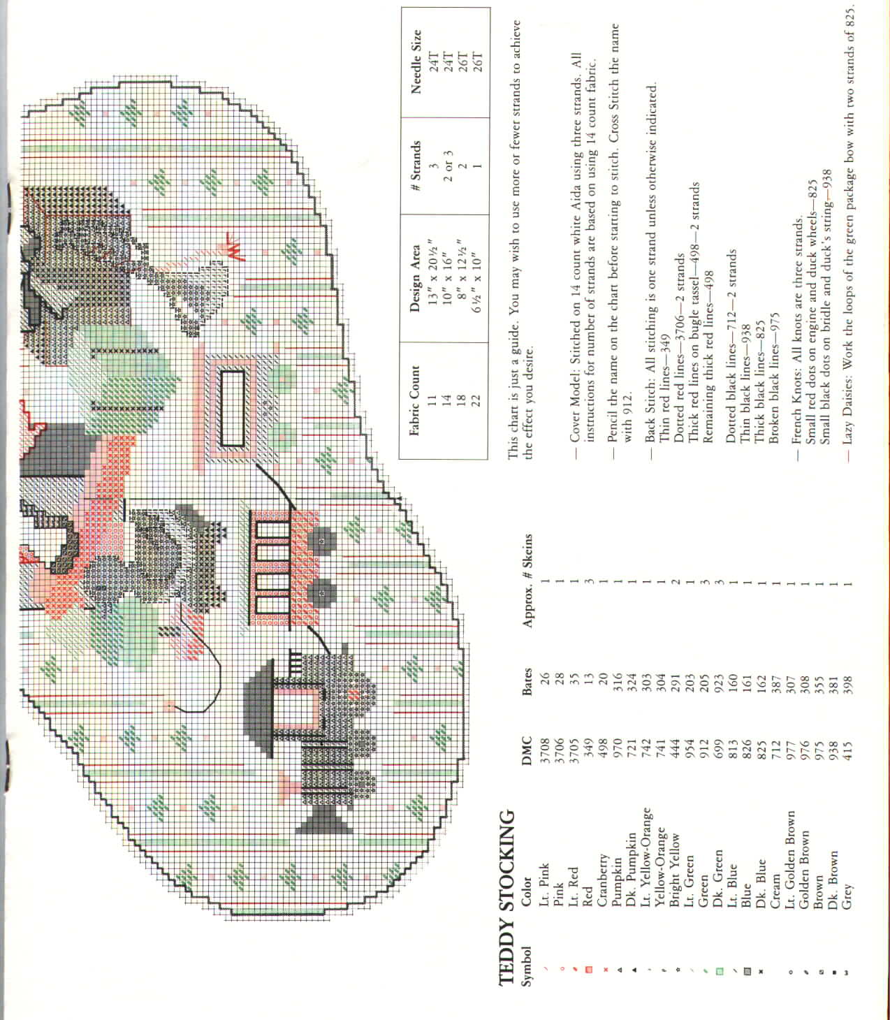 Schema punto croce Calza Babbo Orsi 1b