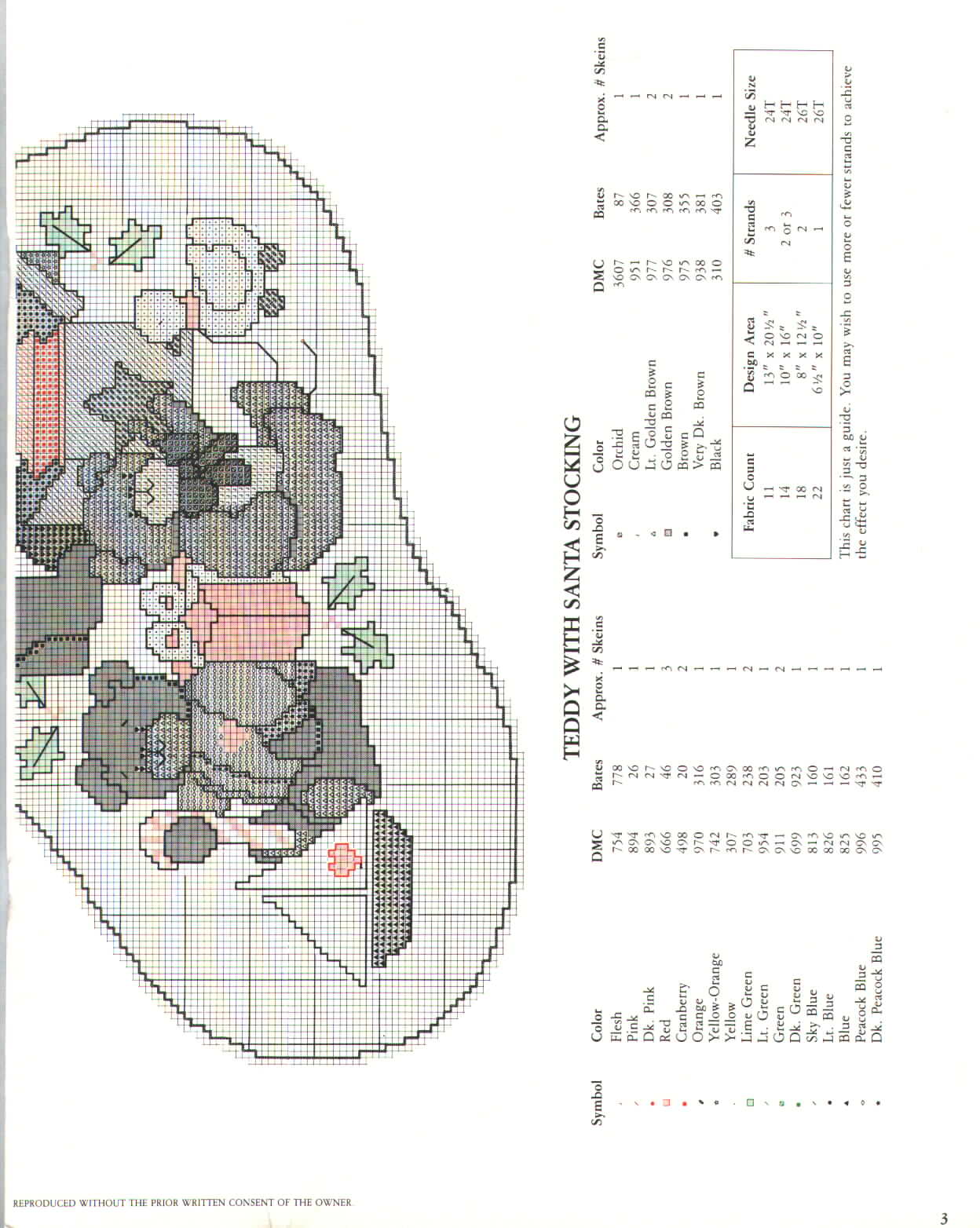 Schema punto croce Calza Babbo Orsi 1e