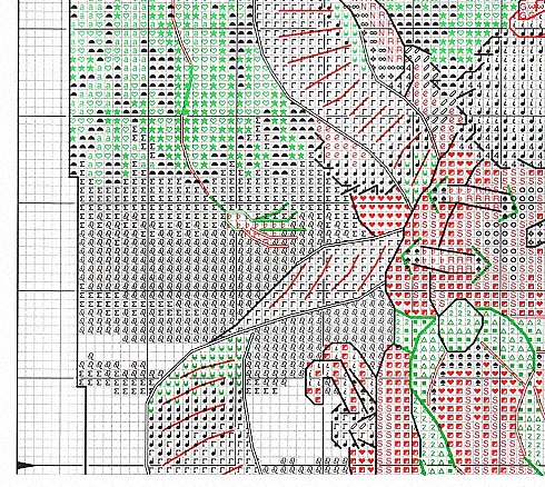 Schema punto croce Calza Babbonatale 6f