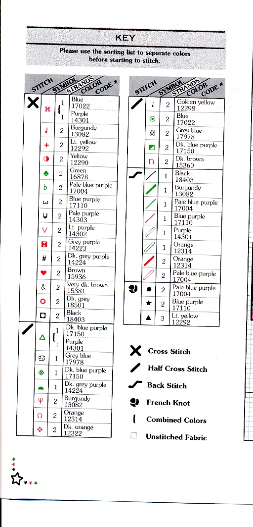 Schema punto croce Calza Blu 1f