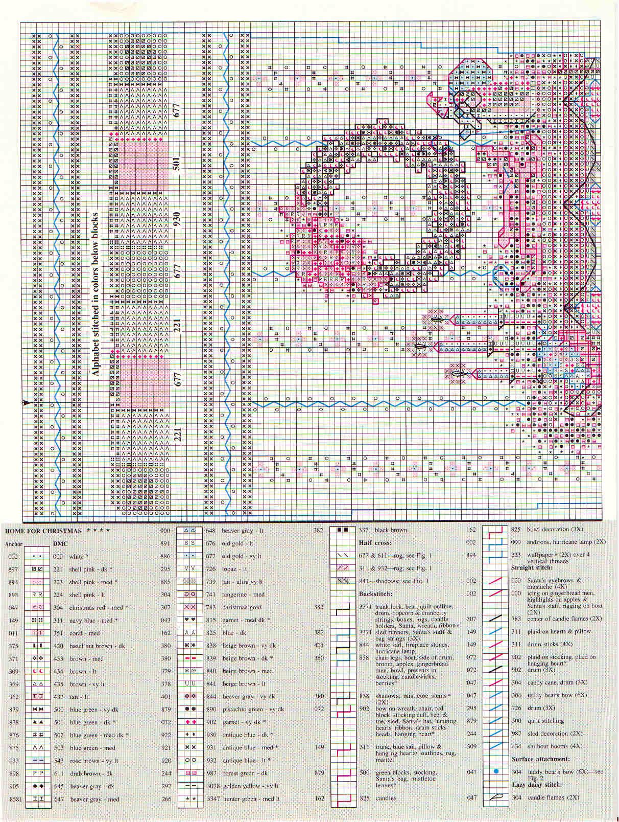 Schema punto croce Calza Camino 1b