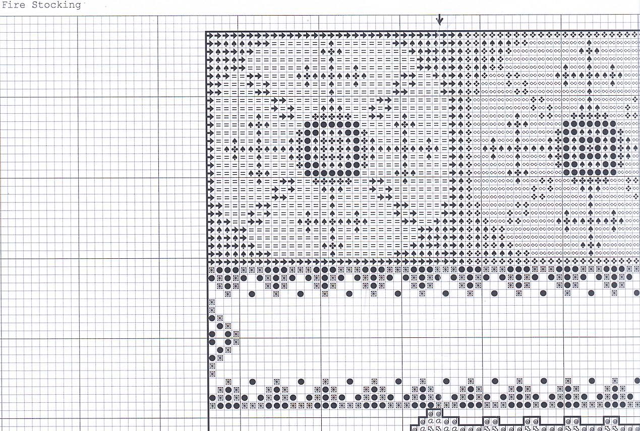 Schema punto croce Calza Focolare 3