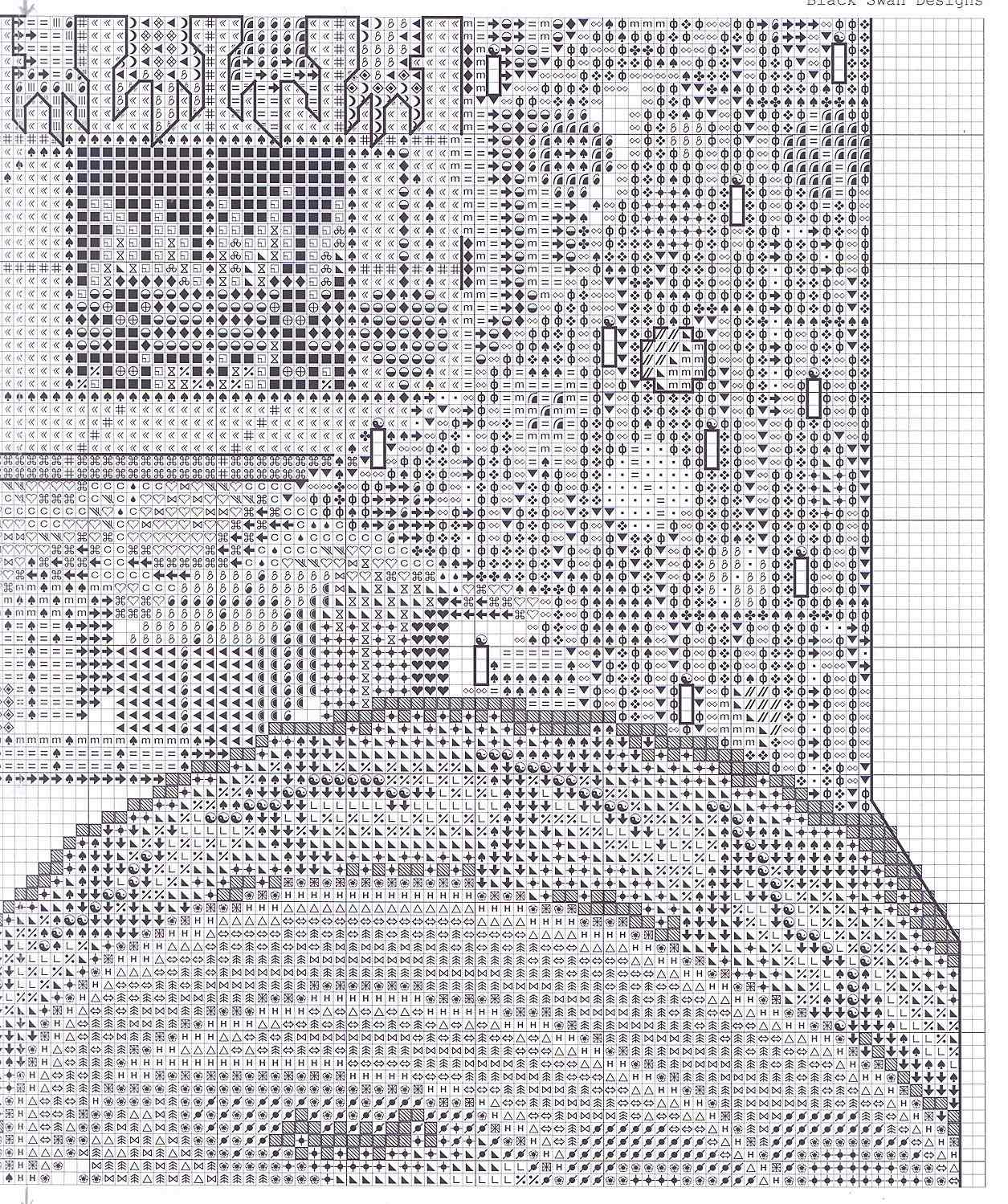 Schema punto croce Calza Focolare 6