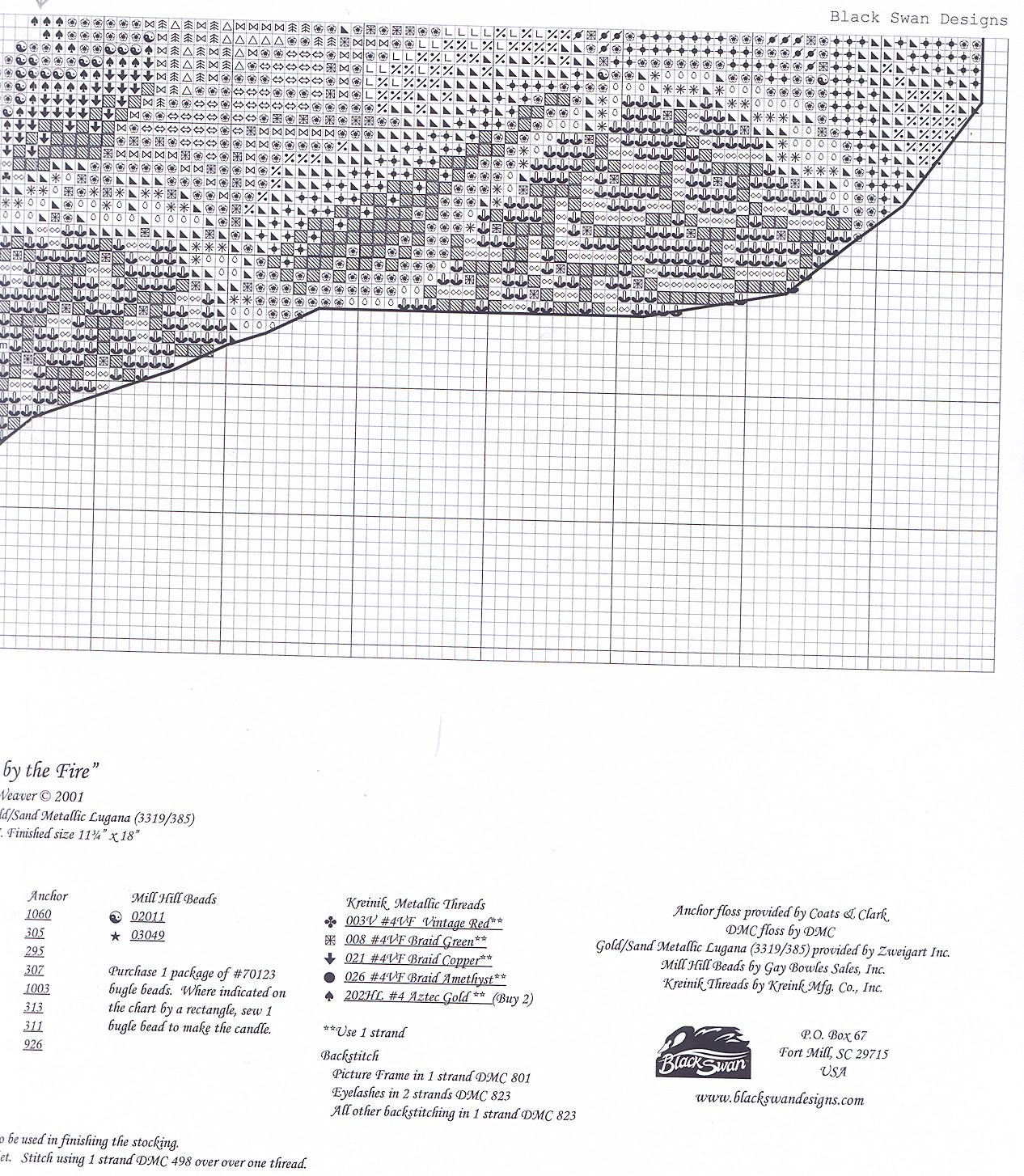 Schema punto croce Calza Focolare 8