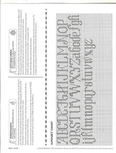 Schema punto croce Calza Gattini Canterini 1d