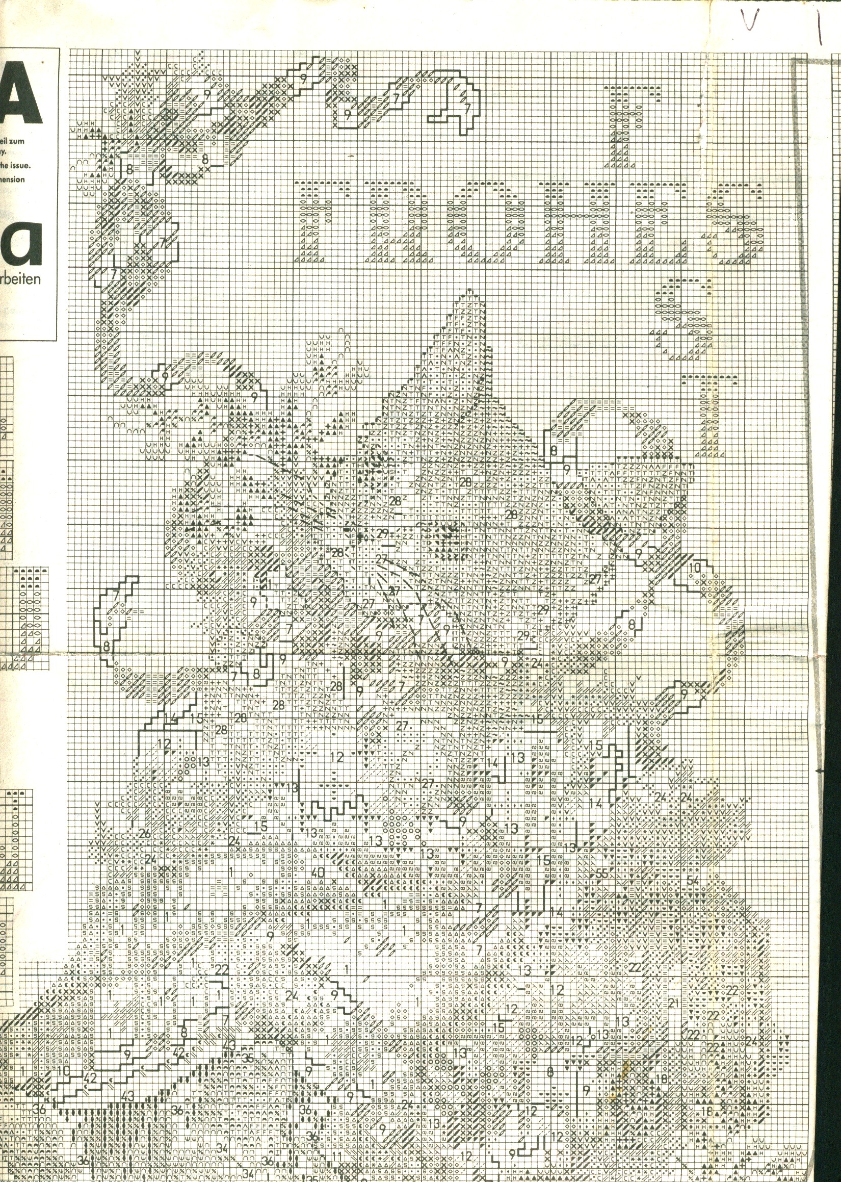 Schema punto croce Calza Gatto 1c