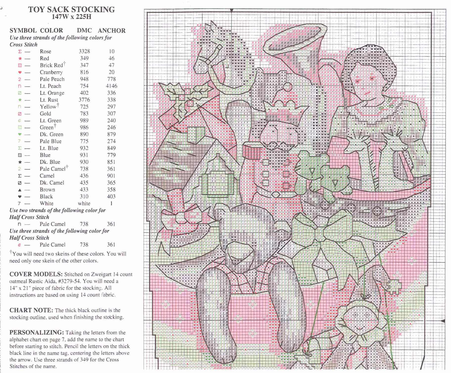 Schema punto croce Calza Giocattoli 2b