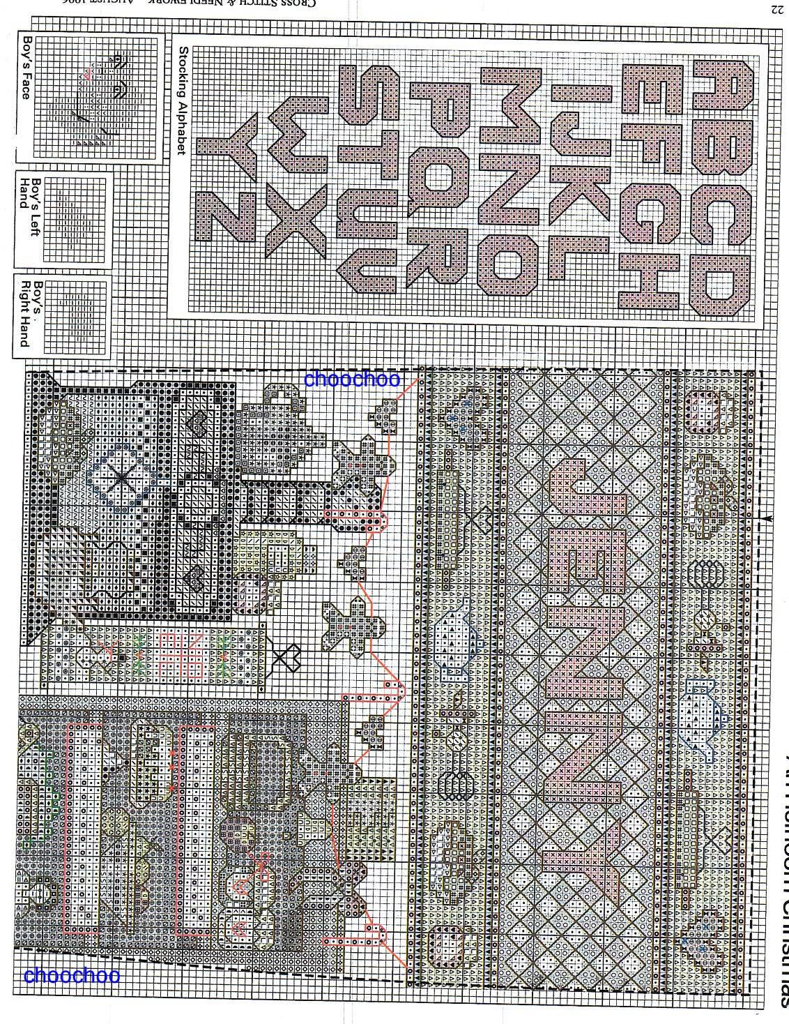 Schema punto croce Calza Mamma 1b