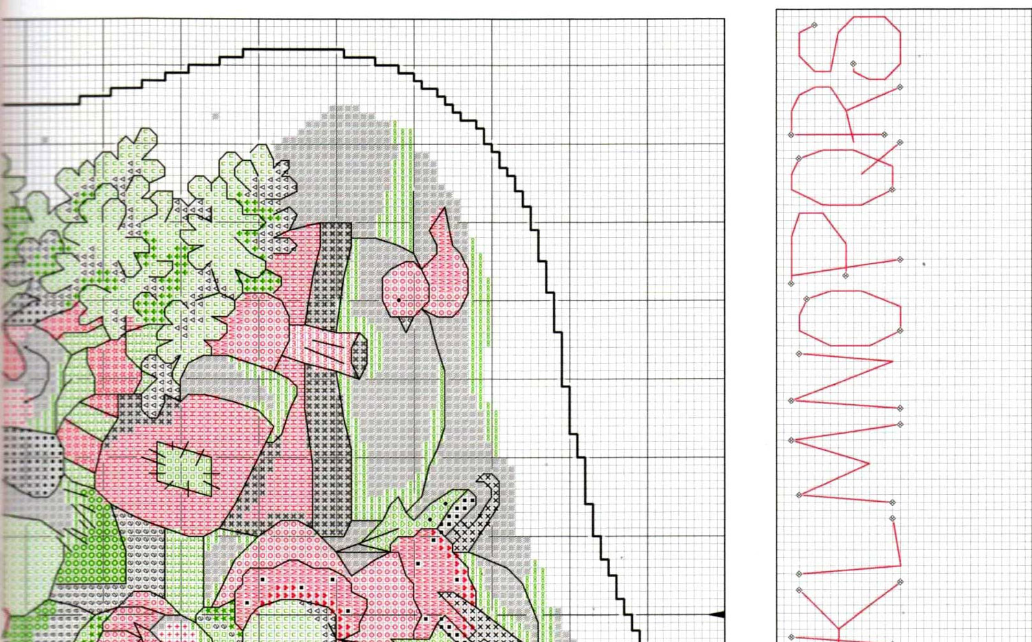 Schema punto croce Calza Omino 4e