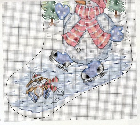 Schema punto croce Calza Omino 8b