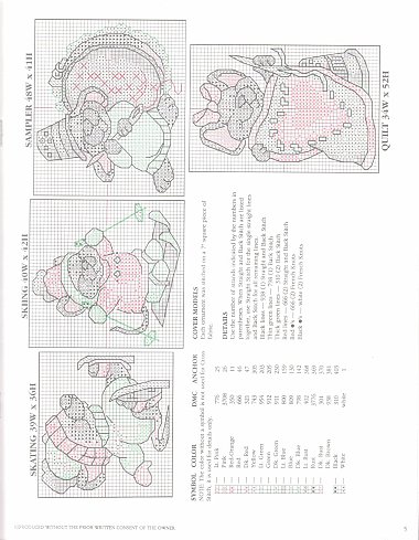 Schema punto croce Calza Topini 2f