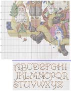 Schema punto croce Calza Babbonatale 16d