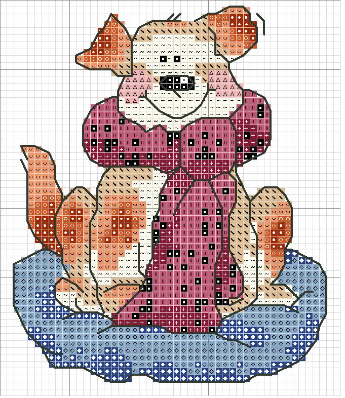 Schema punto croce Cane Sciarpa 1