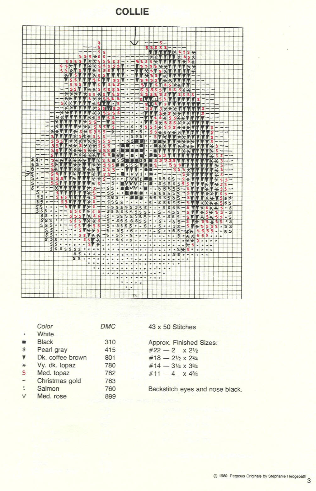 Schema punto croce Collie