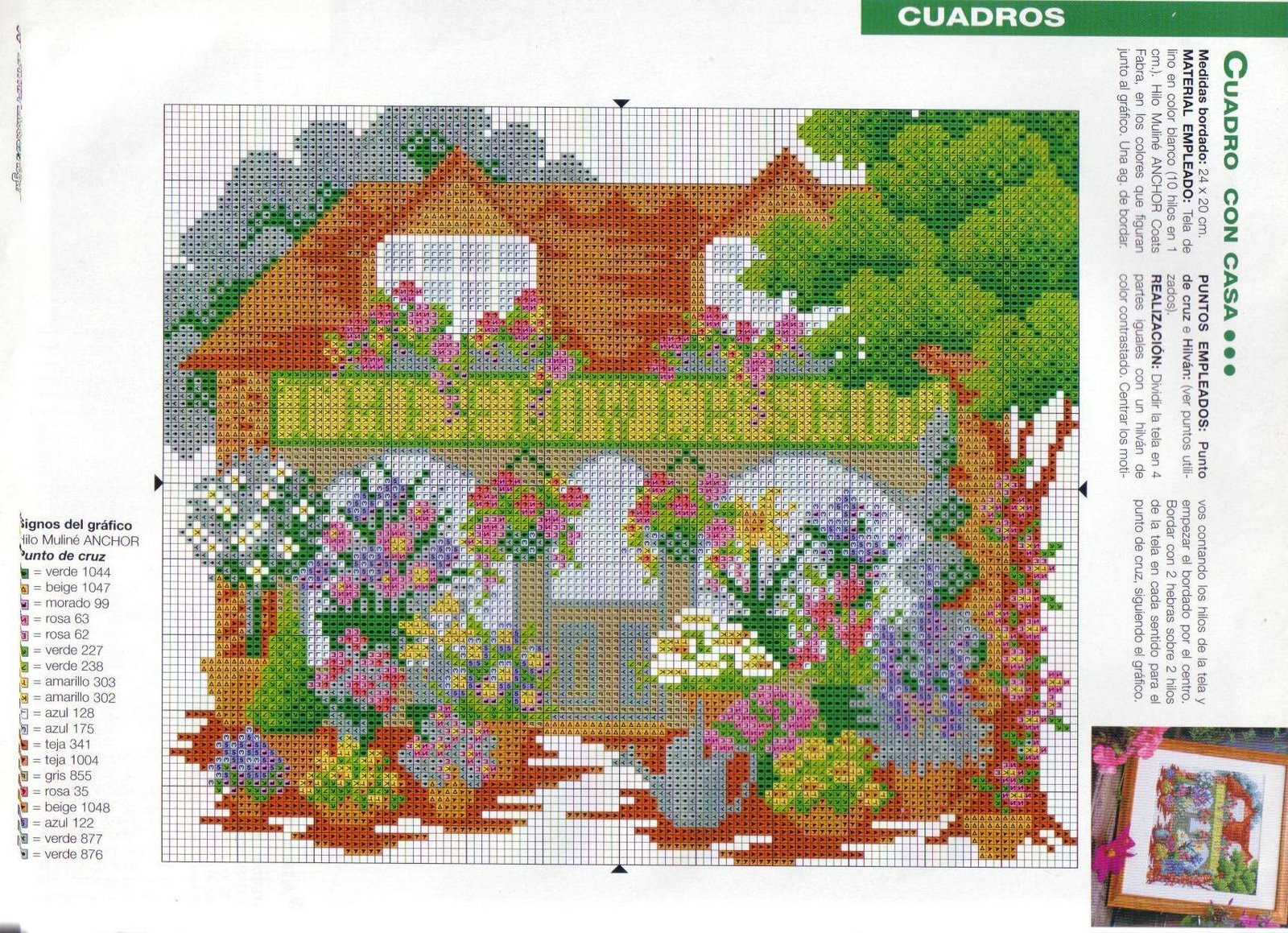 Schema punto croce Casa Las Flores 02