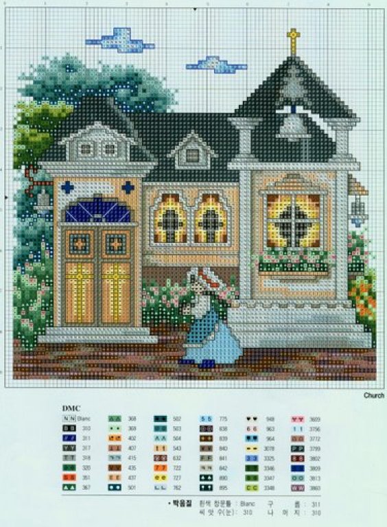 Schema punto croce Casas 09