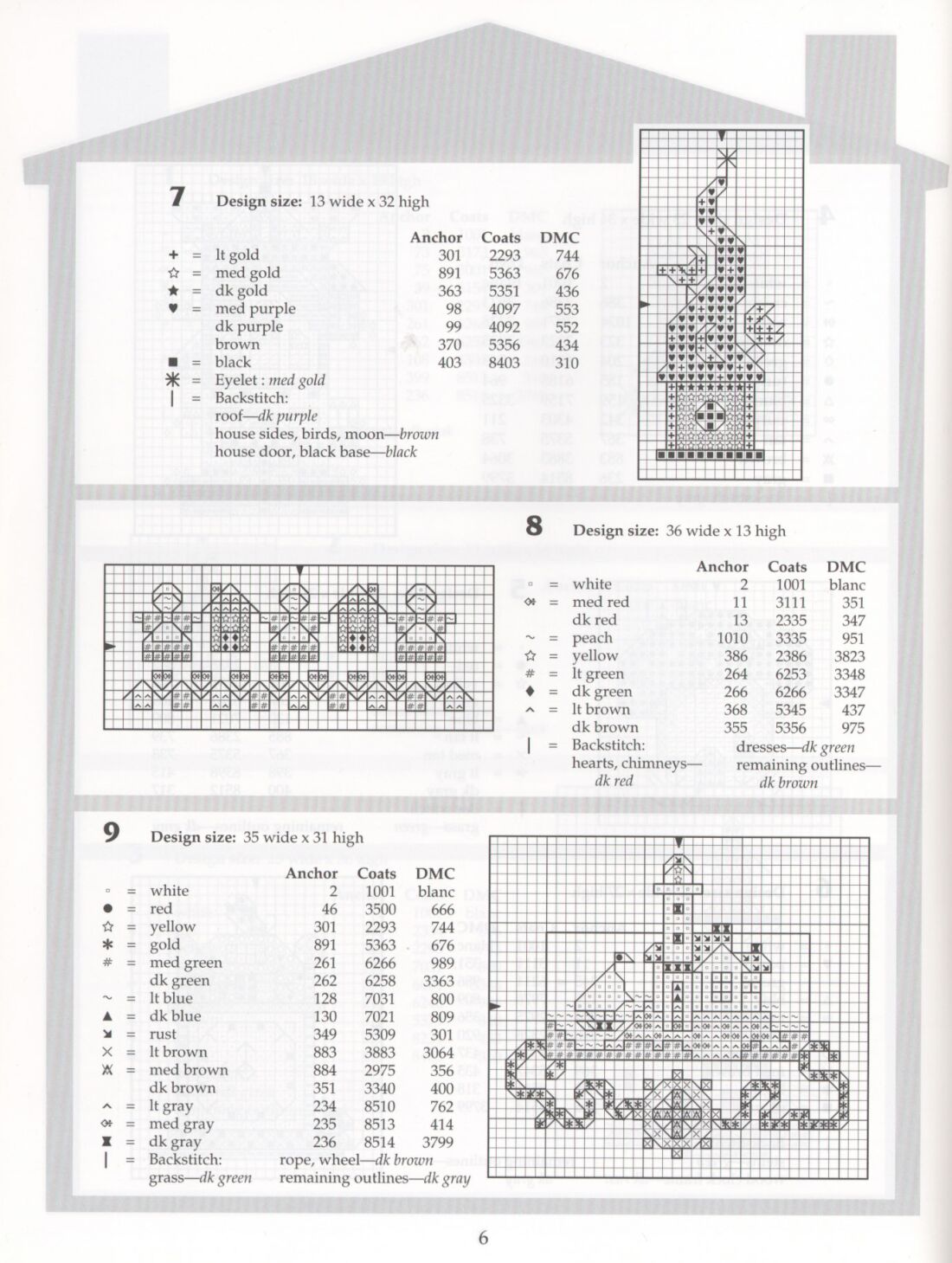 Schema punto croce Piccole Case 06