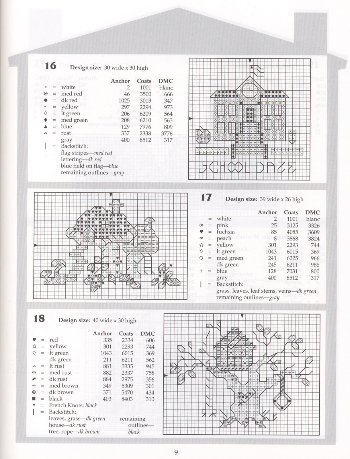 Schema punto croce Piccole Case 08