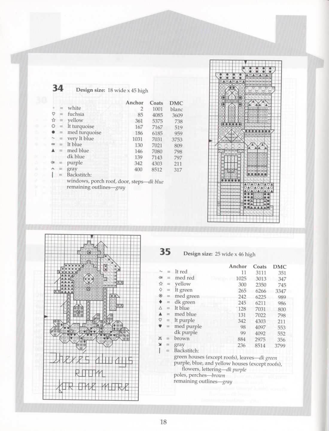 Schema punto croce Piccole Case 15