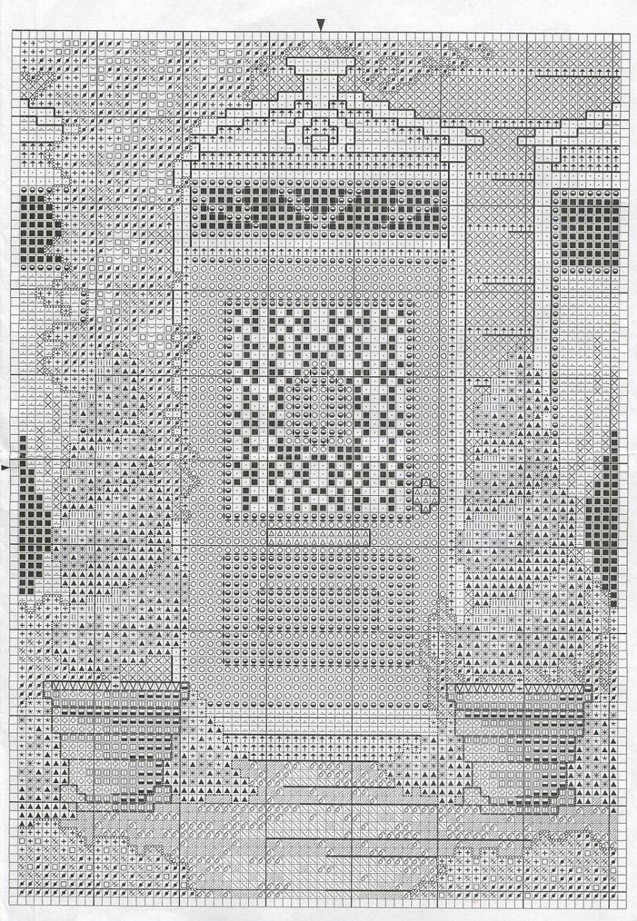 Schema punto croce Porta Blu 02