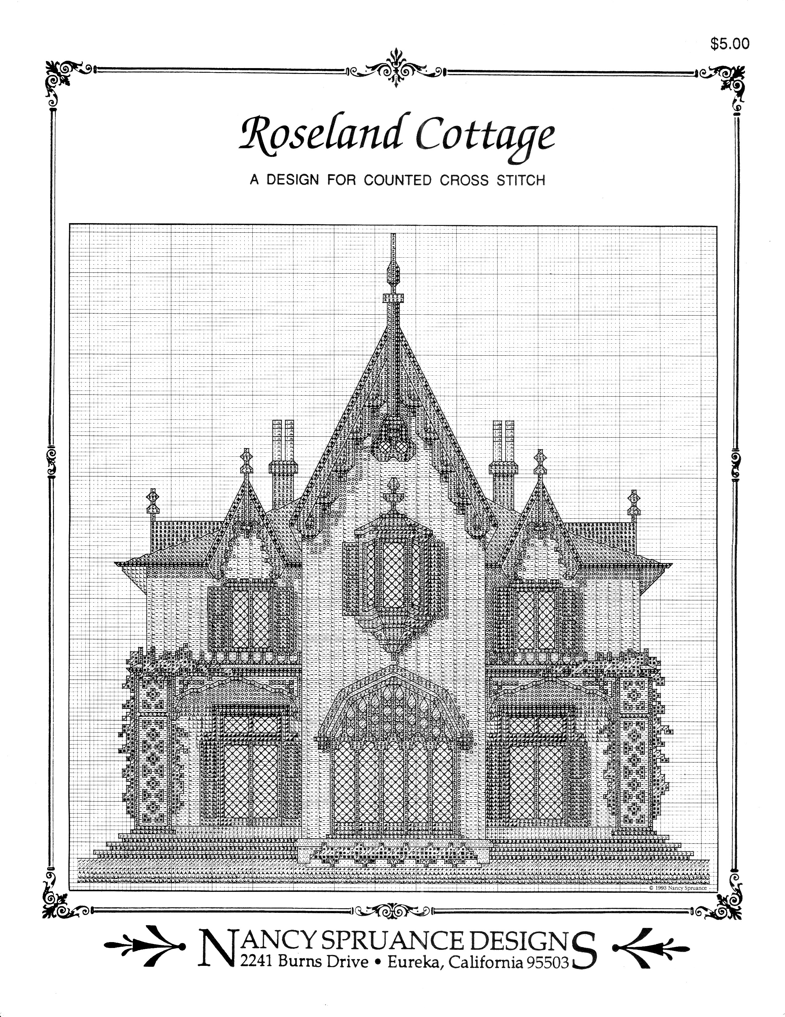 Schema punto croce Roseland Cottage 02