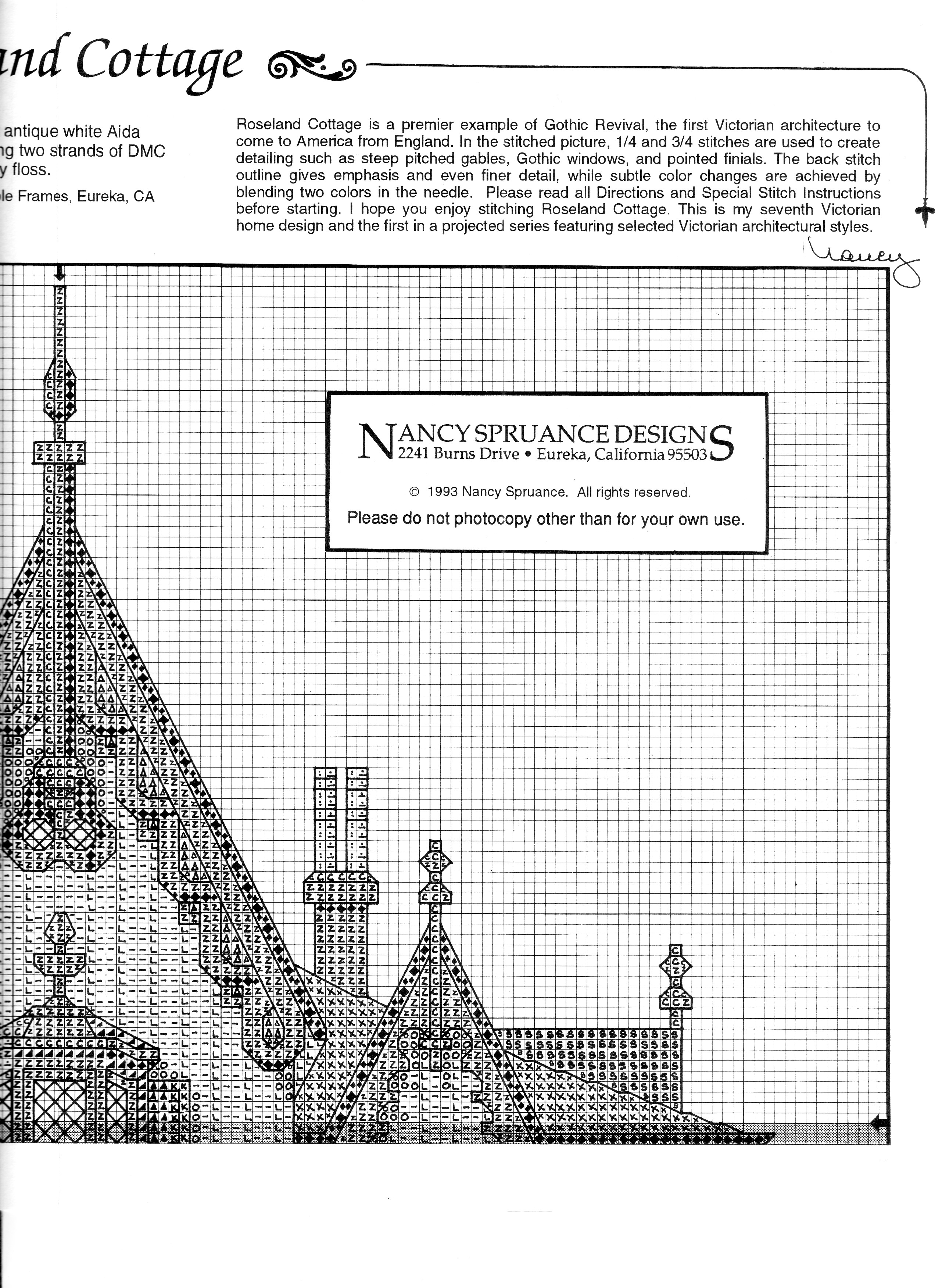Schema punto croce Roseland Cottage 05