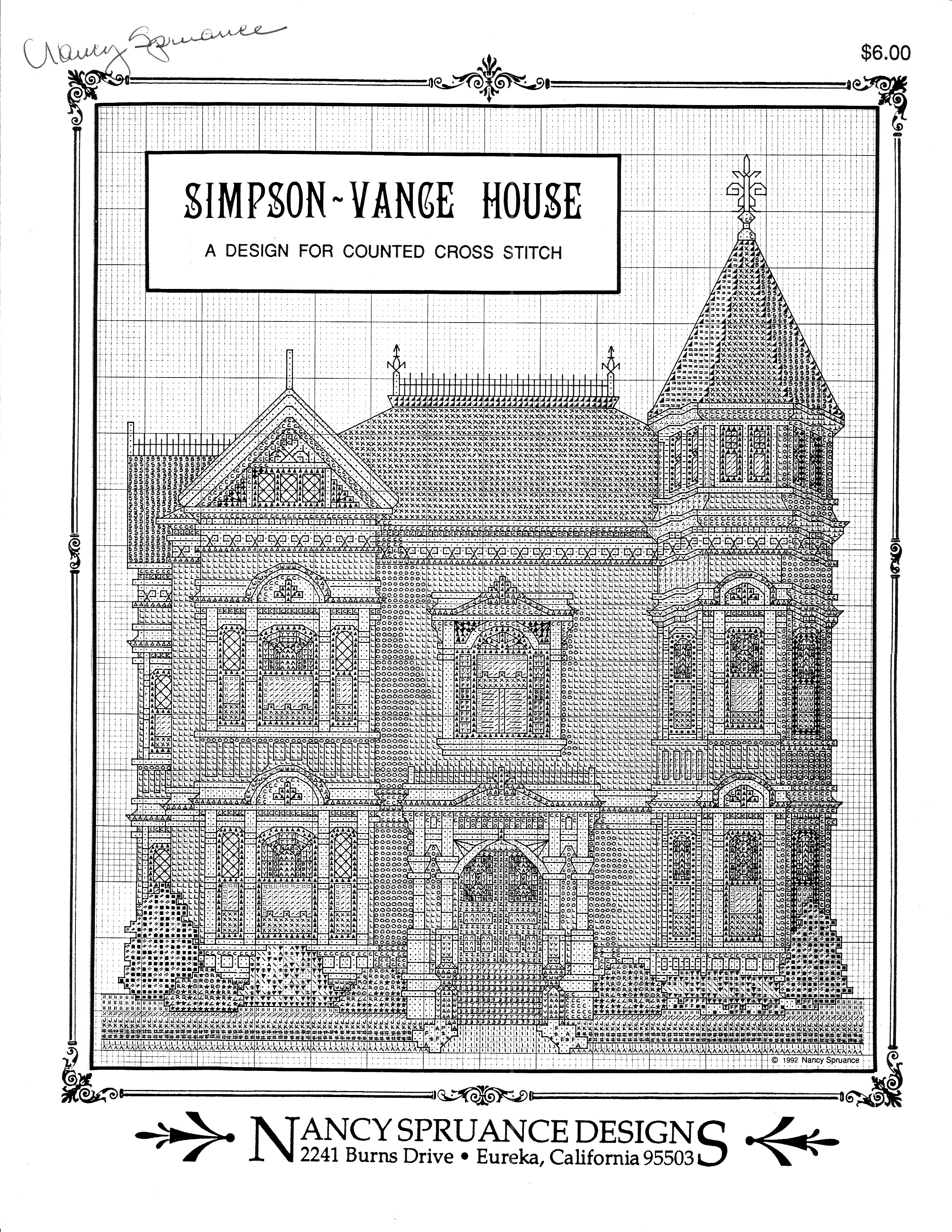 Schema punto croce Simpson Vance House 02