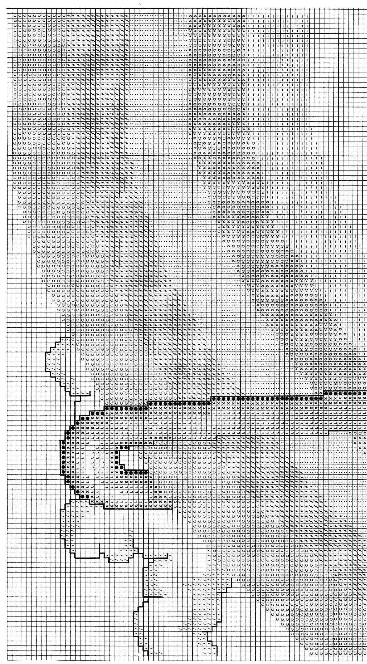 Schema punto croce Pagliacci Arcobaleno 3