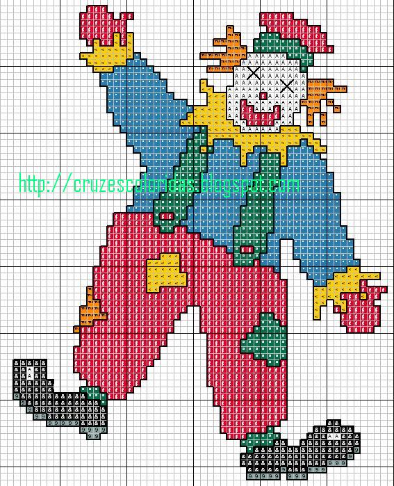 Schema punto croce Pagliaccio Che Saluta