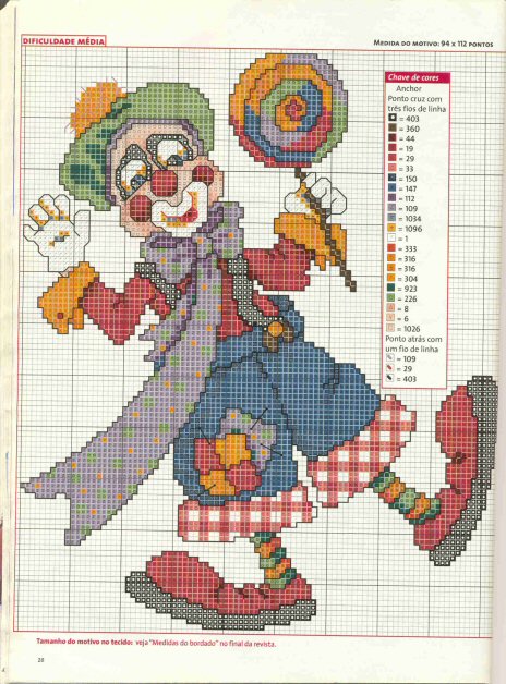 Schema punto croce Pagliaccio Leccalecca