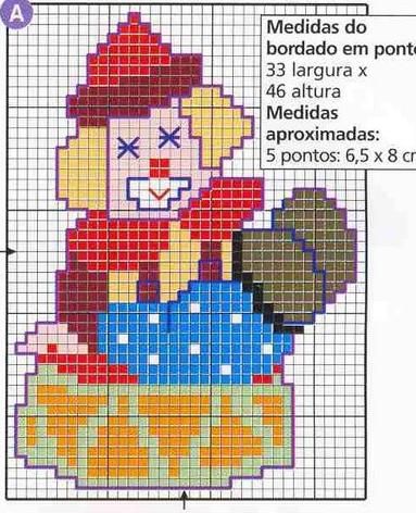 Schema punto croce Pagliaccio Seduto