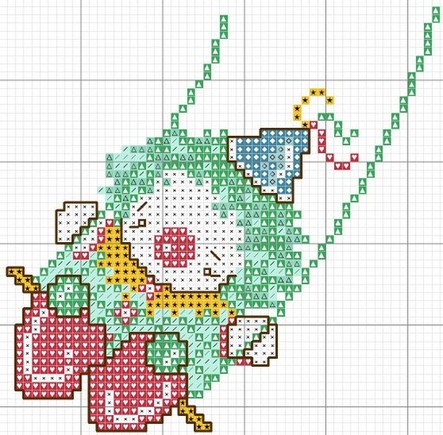 Schema punto croce Pagliaccio Su Altalena