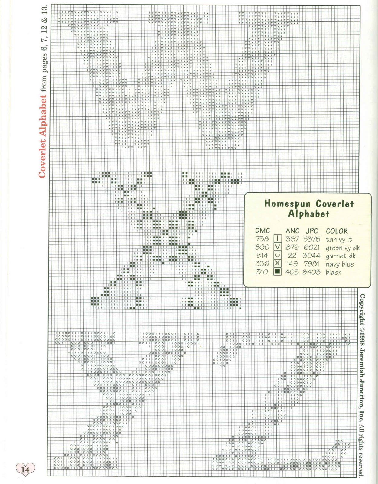 Schema punto croce Alfabeto Country 9