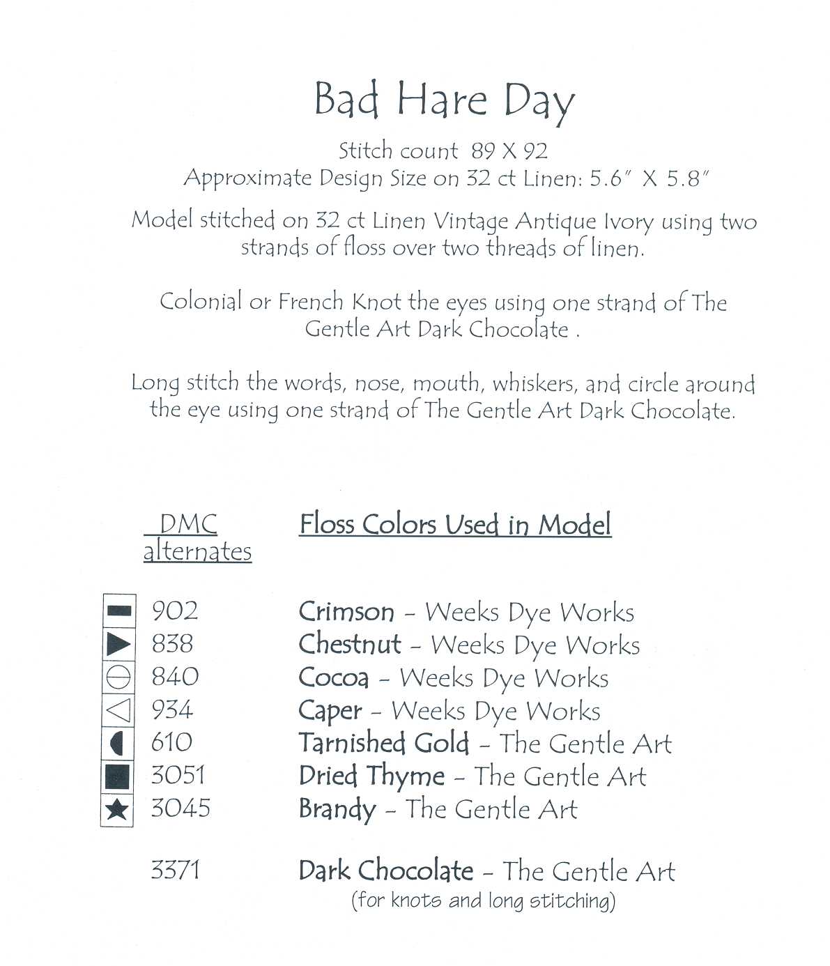 Schema punto croce Bad Hare Day 04