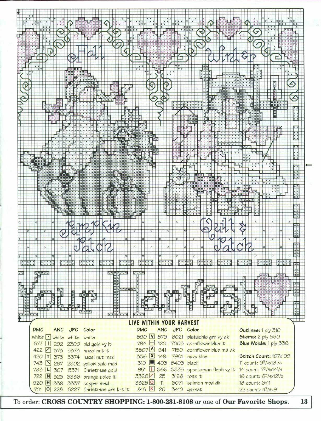 Schema punto croce Bamboline Country Stagioni 02